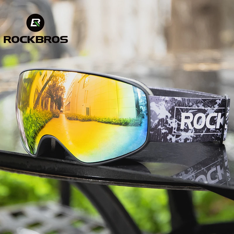 ROCKBROS Ski Glasses Snow Goggles for Kids Adult Double Lens High Quality Ski Polarized Anti-fog Snowboard Goggles