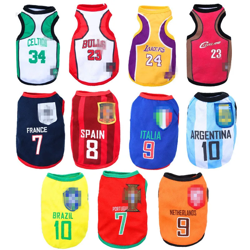 XS~6XL Big Dogs Mesh Vest football Jersey Cool Breathable Pet costume Puppy Sportswear Spring/Summer Fashion polyester  shirts