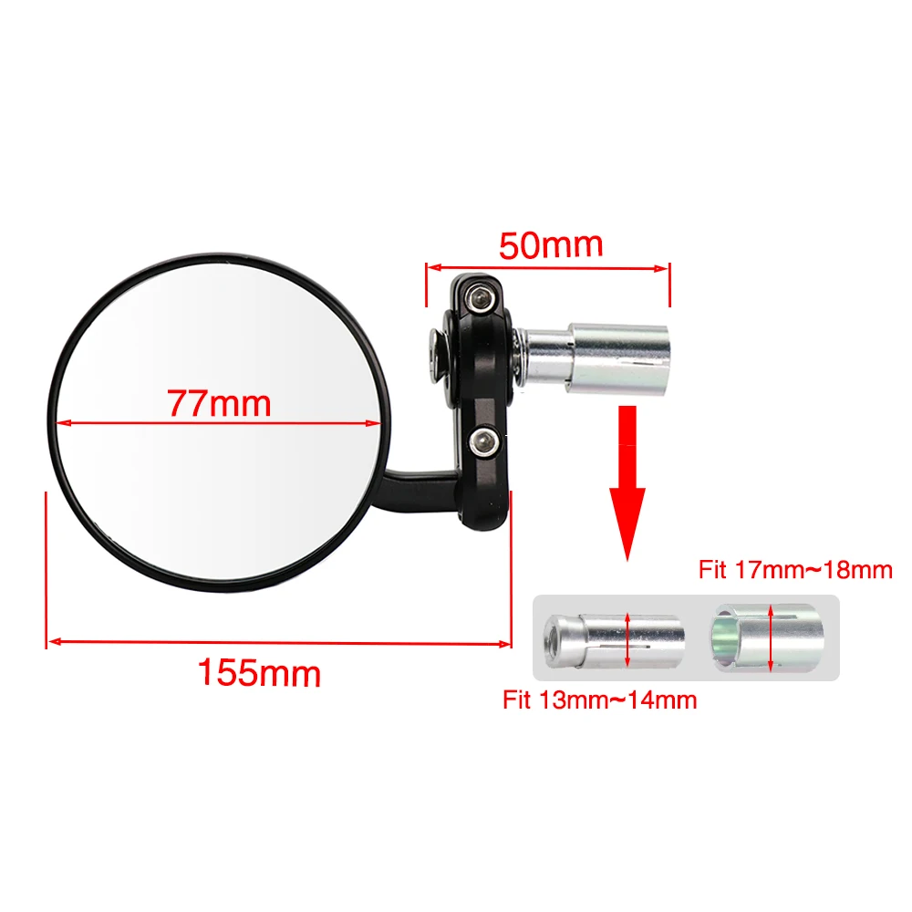 
Cafe Racer 2Pcs Aluminum Black sliver 22mm Retro hand bar adjustable motorcycle rear bar end mirror motorcycle for moto espejo 