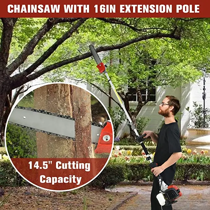 Trimming Tool 52cc 2-Stroke Engine Garden Tool System with Hedge  Brush Cutter