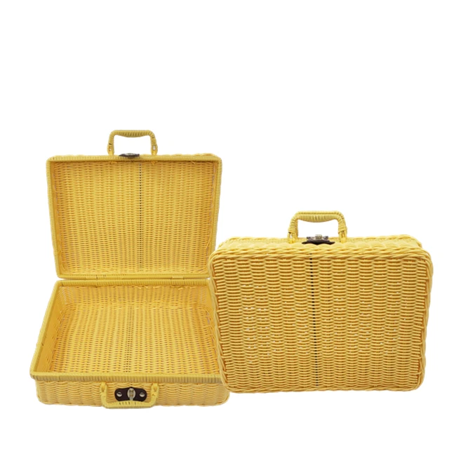 Multi-Function Outdoor Picknickmand Rattan Suitcase Picnic Basket