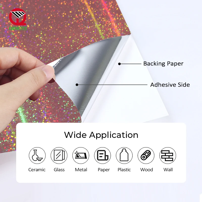 Wholesale Craft Office Home Sign Making Holographic Spectrum DIY Cutting Vinyl Self Adhesive Vinyl Sticker Roll Film For Cricut