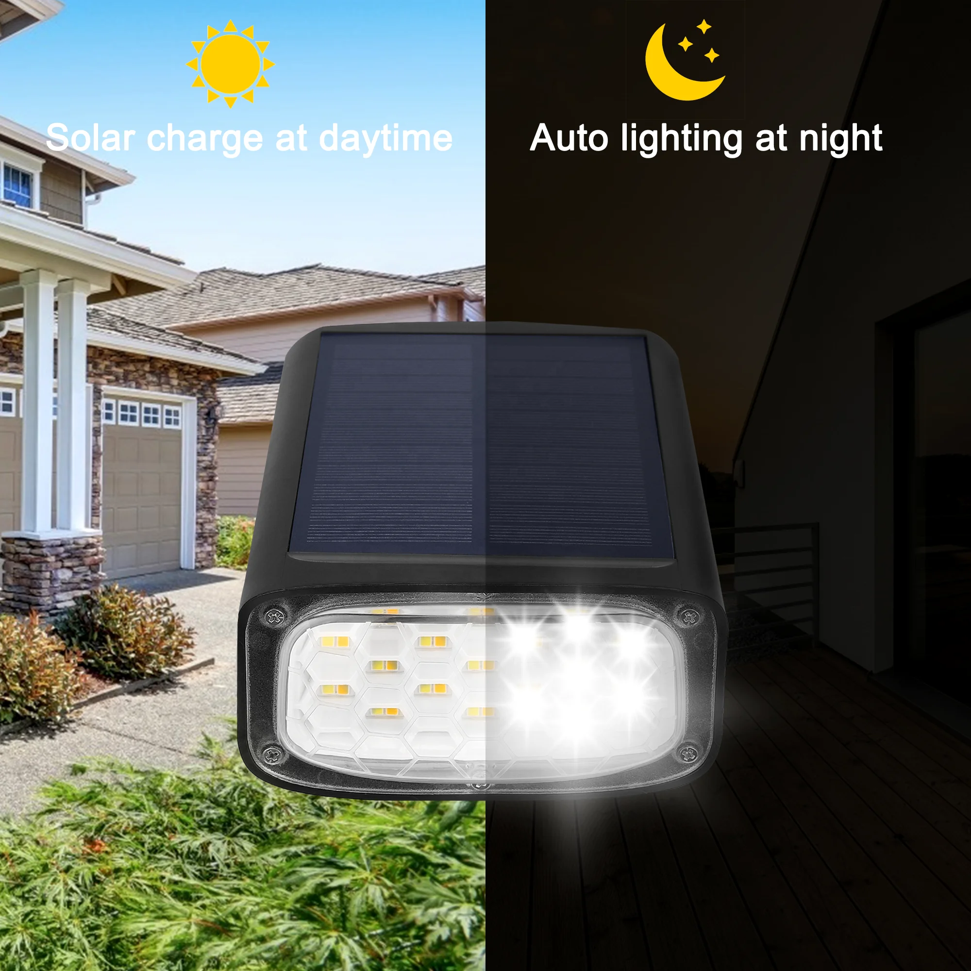 2 Pack Solar Landscape Spotlights, Solar Spotlights Outdoor IP67 Waterproof Outdoor Solar Powered Security Wall Light for Yard