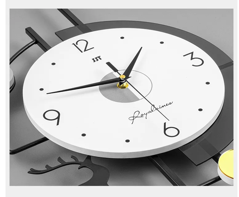 Modern luxury clocks and watches wall clock living room high sense simple creative high value decorative table without punching.