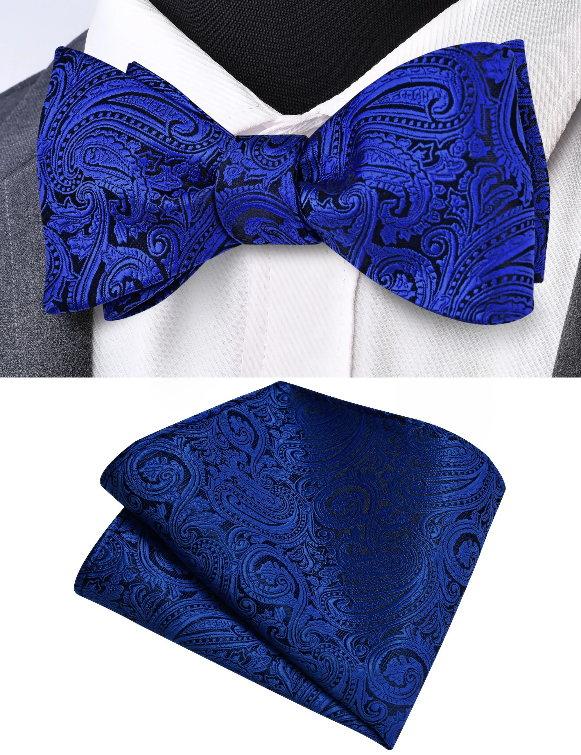 Factory Direct Sale Red Floral Man Ties Bow Tie Set Custom Polyester College Logo Woven Design Tie Wholesale for School