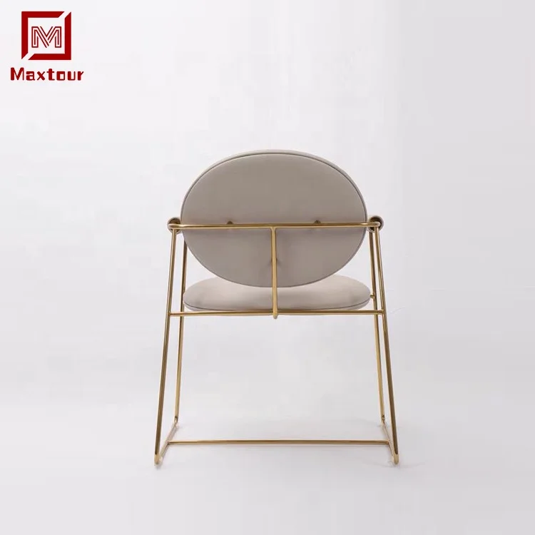 Italy modern simple design luxury elegant restaurant dining room stainless steel metal frame velvet dining chair