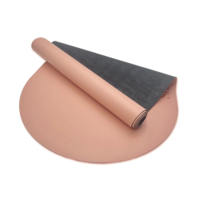 High Quality Premium Vegan PU Natural Rubber Nude Peach Beige Color Yogamatte,Arch Oval Shaped Rounded Top Custom Logo Yoga Matt