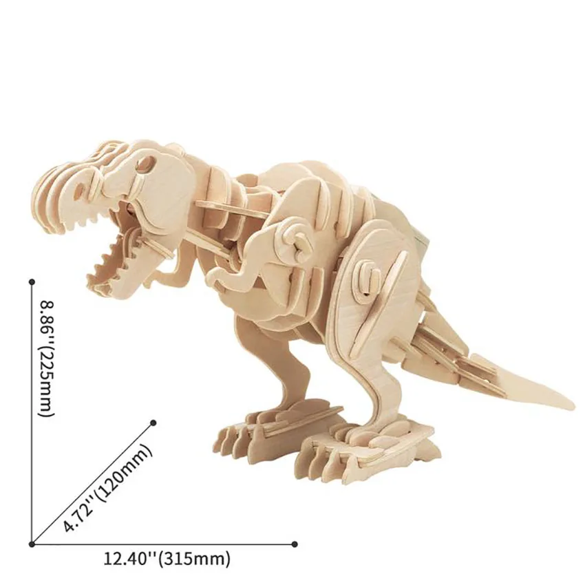 Robotime Rokr US Warehouse Creative Gifts D210 Sound Control Walking Tyrannosaurus Jigsaw 3D Diy Wooden Puzzles