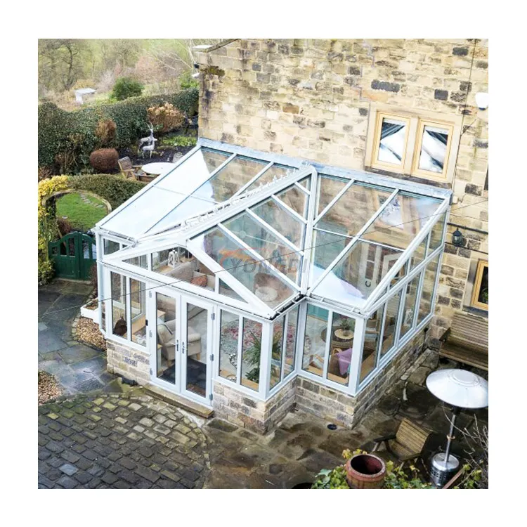 Foshan supplier customized commercial curved glass winter garden soundproof solarium outdoor aluminum sunroom