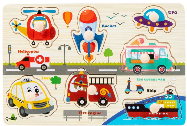 Children Baby Educational Toys Wooden Mushroom Nail Hand Grab Board Matching Puzzle Montessori Early Education Puzzle Board