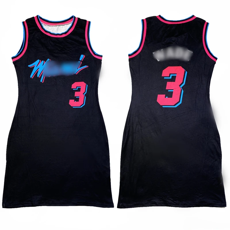 
2021 Hot Jersey Dresses Classical T shirt dresses letter Printed raptors design basketball jersey dress for women uniform 