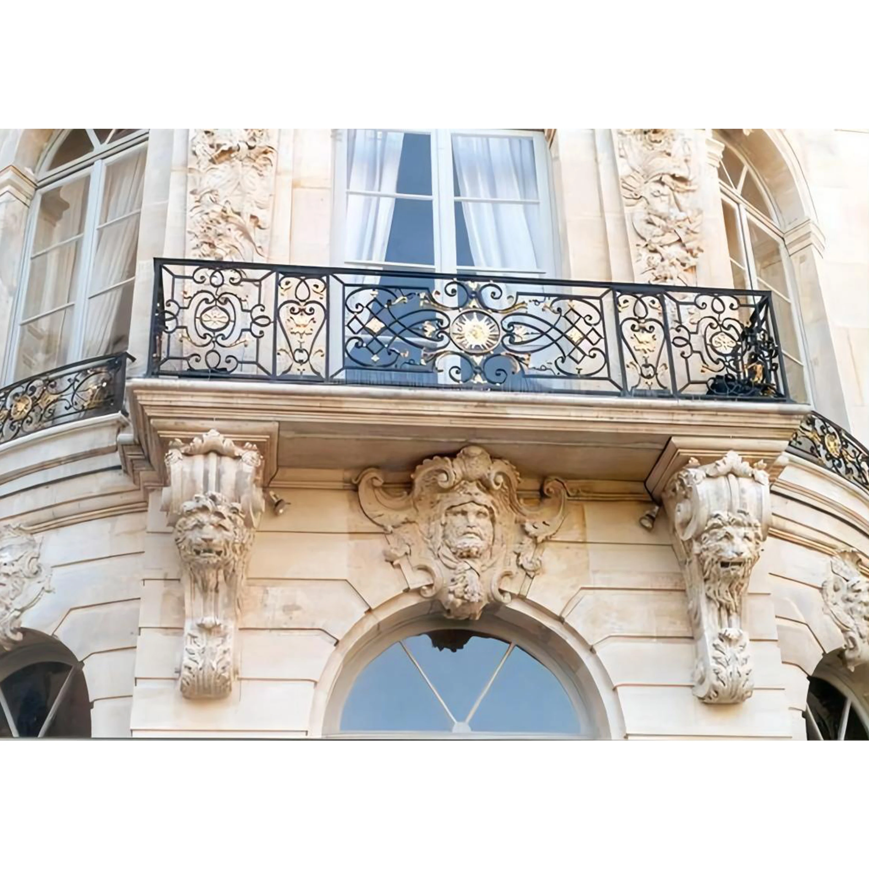 China Made the Long Duration of Time Gorgeous Designs Wrought Iron Veranda Railing Forged Iron Balcony Railing