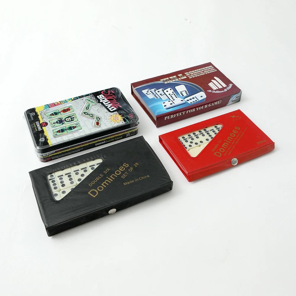 custom wooden Acrylic plastic 28 pieces dominos set sublimation blank dominoes game
