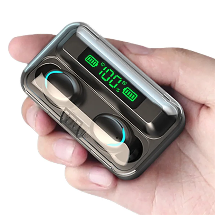 Hot sale  F9-5 wireless earphone V5.0 Headphones earbuds Touch Key LED Display Power Bank Works Android iOS smartphones F9 Tws