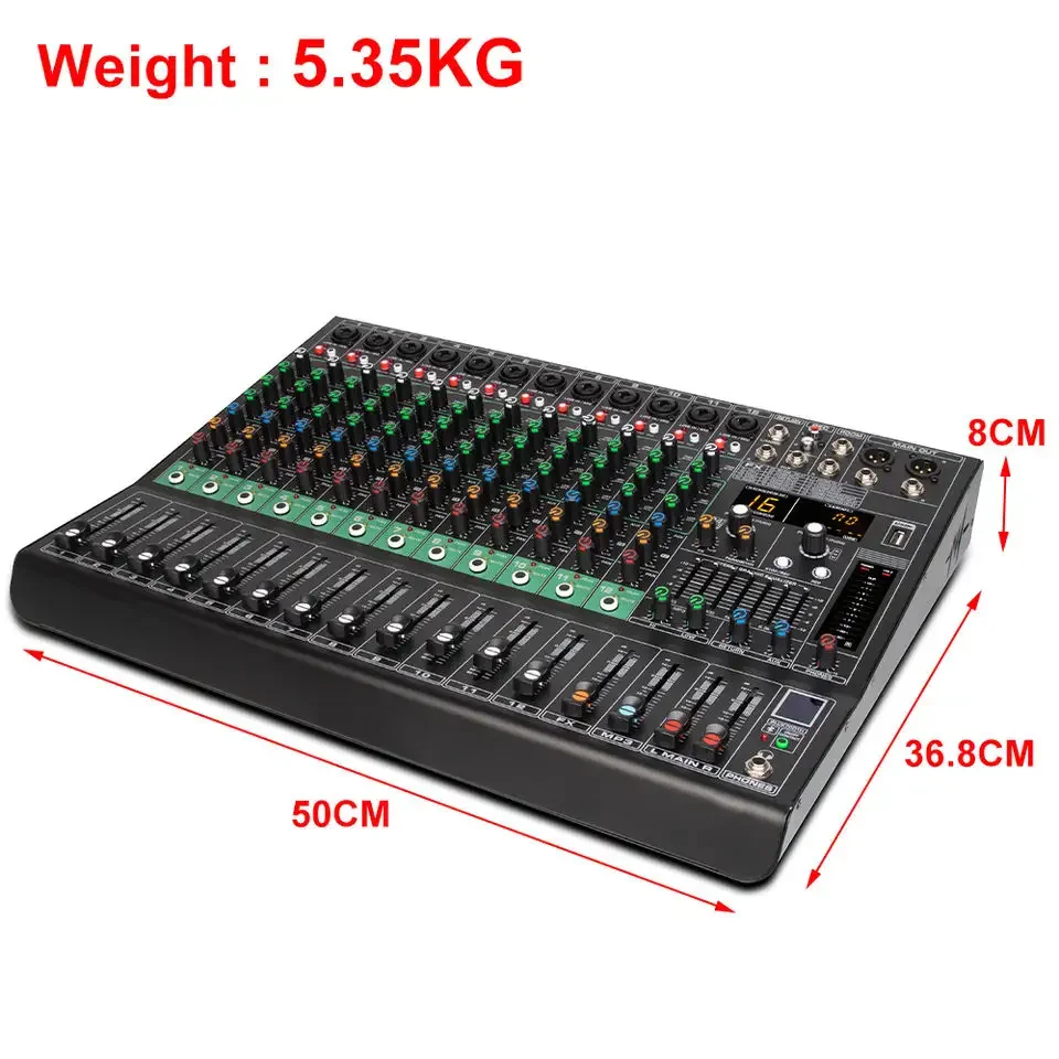 G120 Professional 48V Phantom Power Supply 12 Channel Audio Mixer For Large Stage Performance