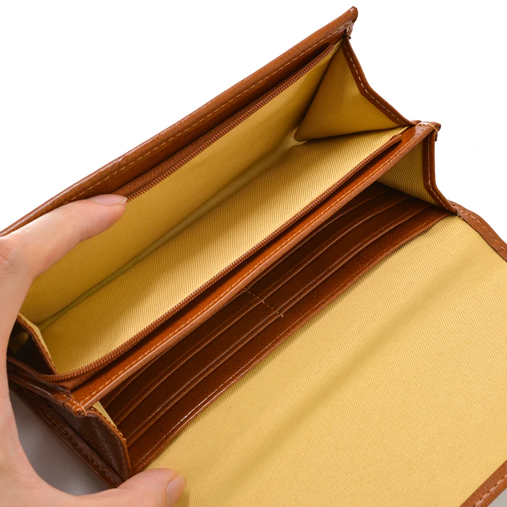 Wholesale genuine wallet leather men leather long wallet luxury designer card holder wallets men