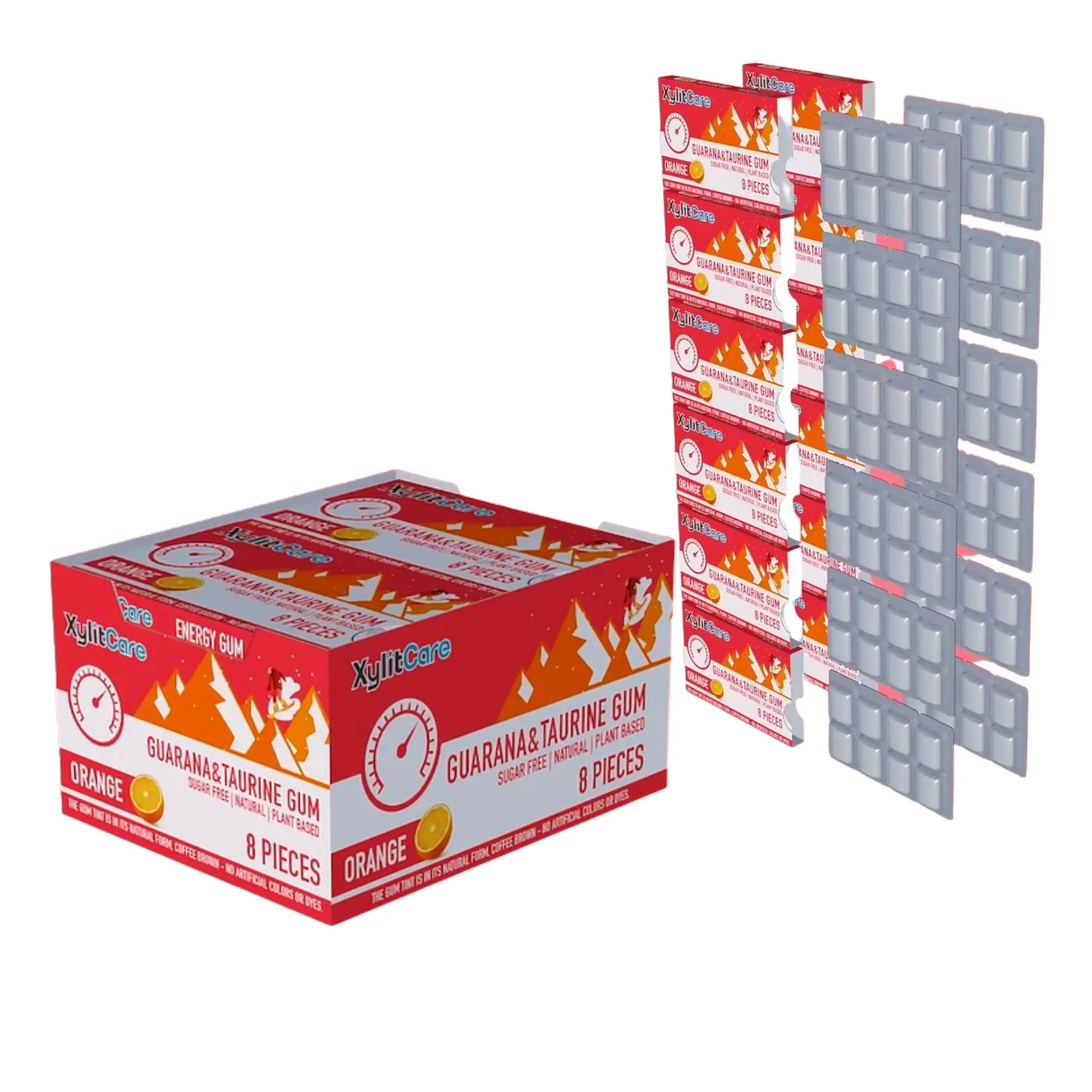 Strong Mint flavor super Energy chewing gum in blister