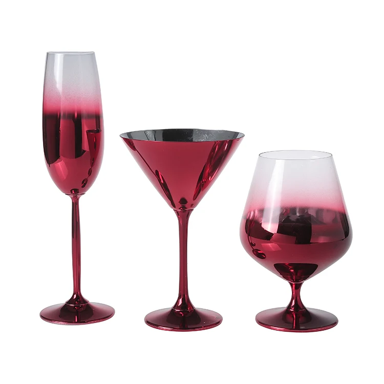 Lead colored goblet glass cup stemless wine champagne glass colored wine glasses cup