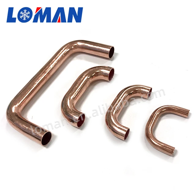 LOMAN High Quality Custom Size 90 And 180 Degree Copper Tube / Pipe Return Bend For Welding Pipe Bending Fittings
