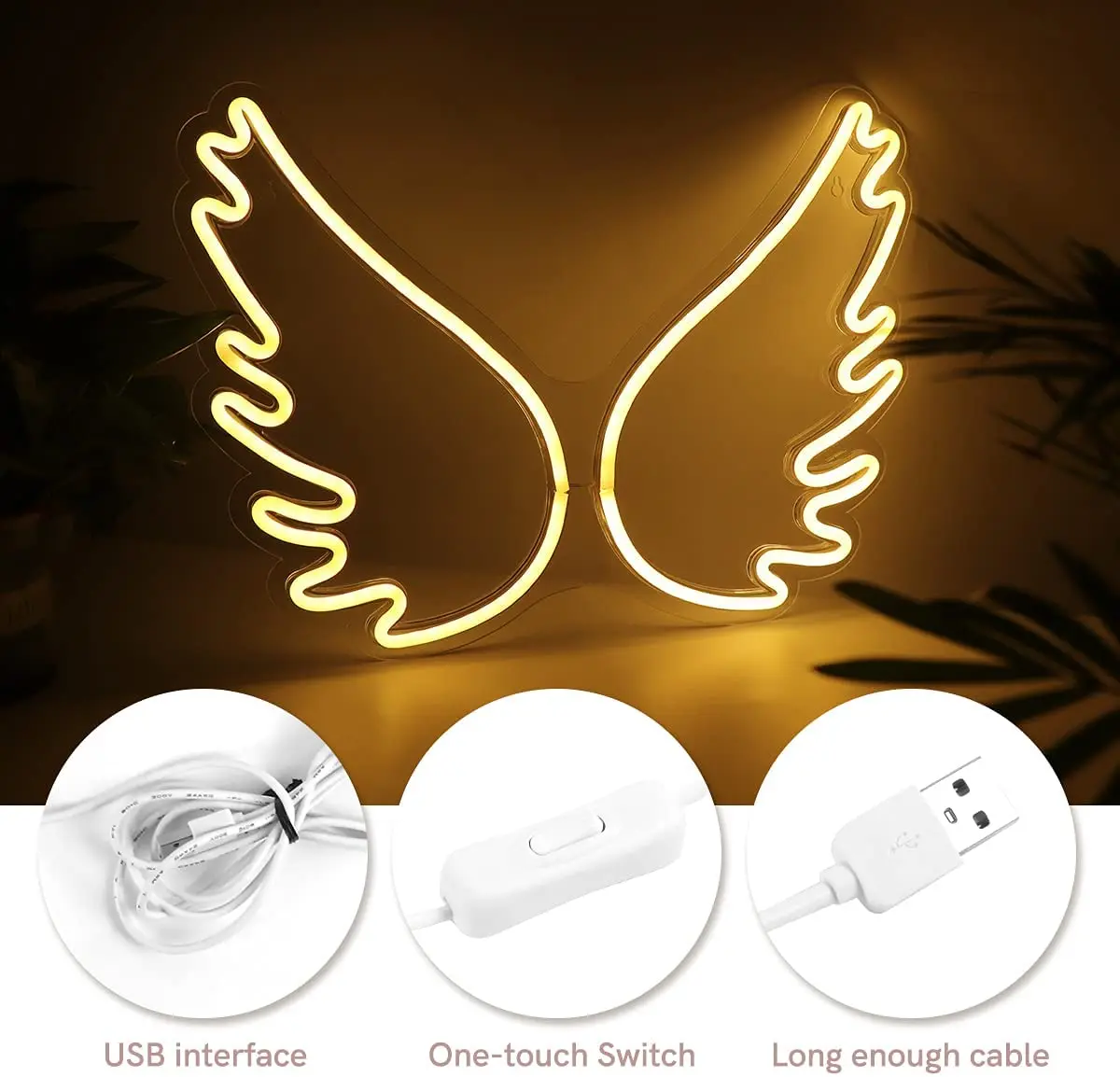 Quick Delivery Custom Acrylic Outdoor Angle Wings Weddings Electronic Signs Party Led Viva La Vida Neon Sign