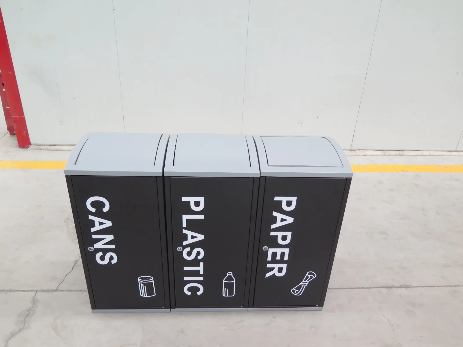 roadside Commercial Ashtray 3 in 1 stainless steel waste And Recycling Bin Trash Can Garbage Litter bin park advertise