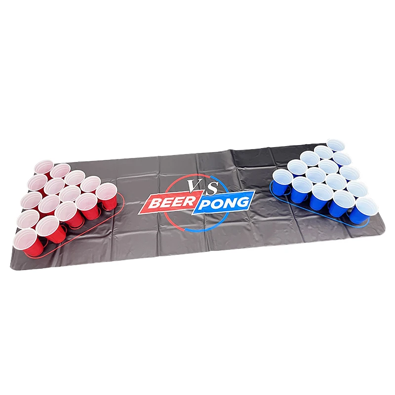 Beer Pong Set Beer Pong Table Mat Drinking Games Outdoor Portable Tailgating Drunk Games for Adults Party