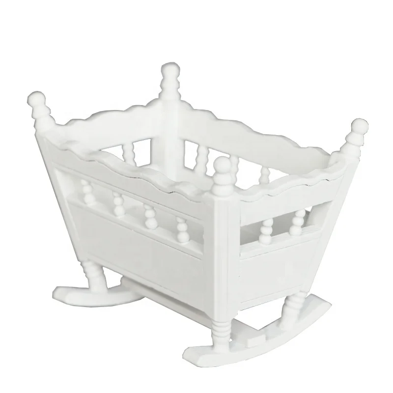 Doll house Miniature 1:12 wooden doll furniture toys Baby Crib Cradle Furniture