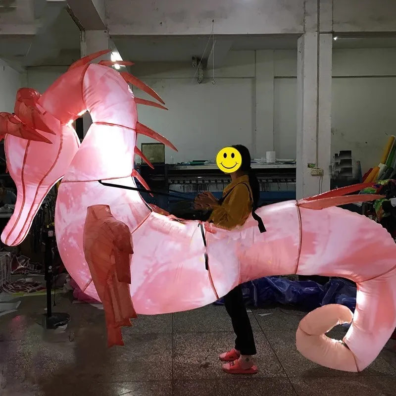 Hot Sale Giant Inflatable Seahorse Walking Suits,Led Lighted Inflatable Sea Horse Costume For Advertising