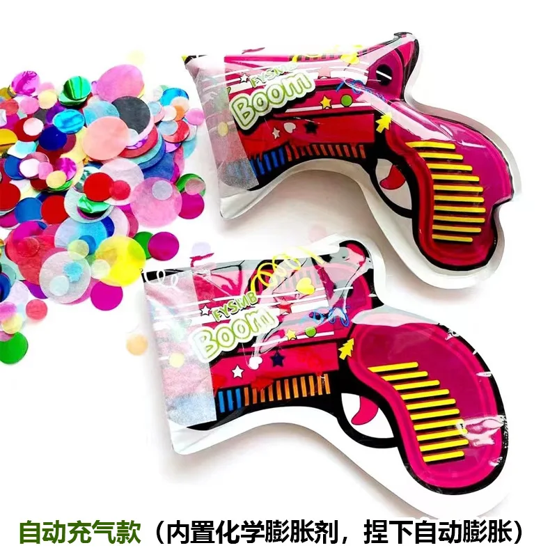 2022 New Party Fireworks Cool Pistol Shape Confetti Handheld Fireworks Birthday Party Creative Inflatable Fireworks Gun Toys
