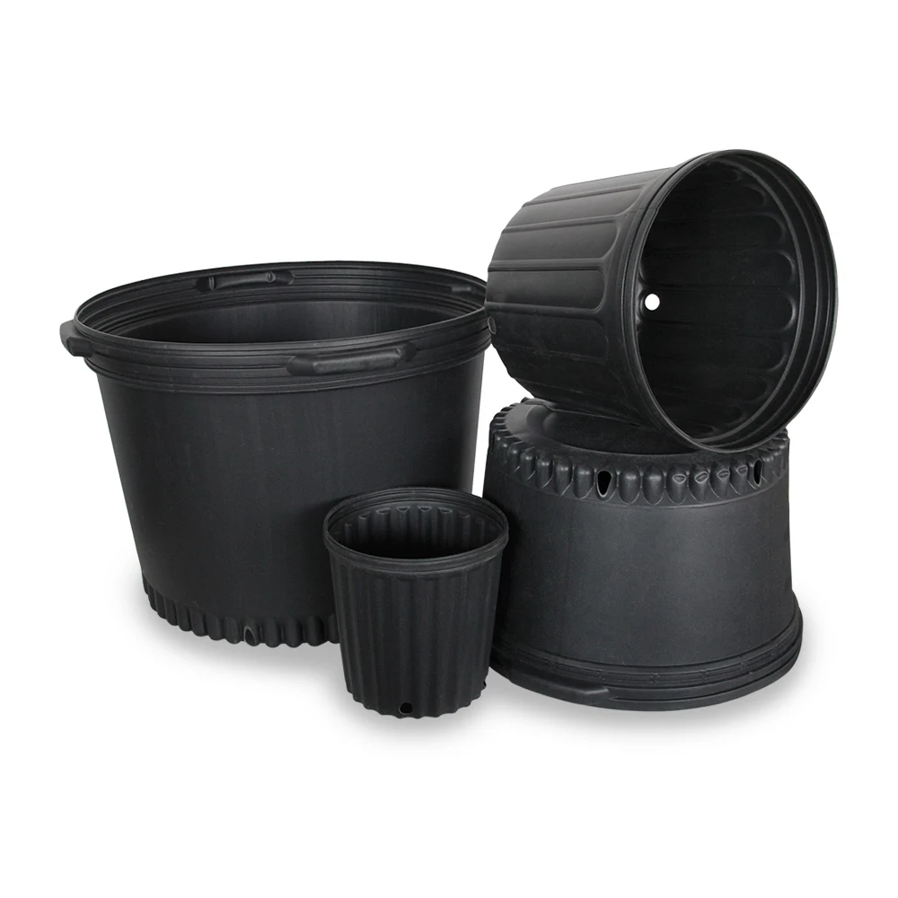 cheapest lightweight flower pot black nursery pot plastic gallon pots