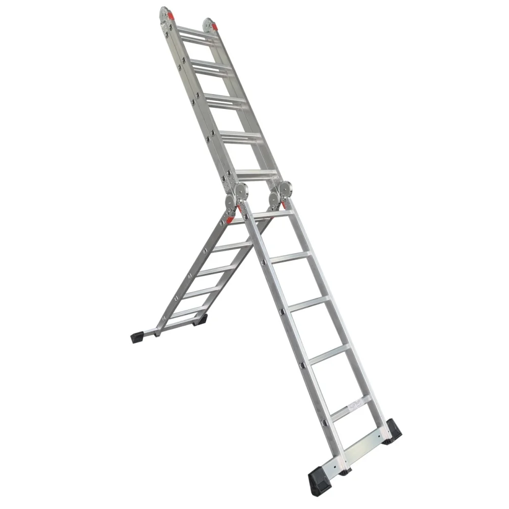 EN131 Aluminium folding ladder step platform multi flexible ladder with ringlock scaffold ladder locking hinge