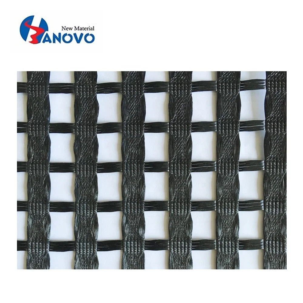 Polyester Retaining Wall Biaxial Geogrid Roll For Stabilization