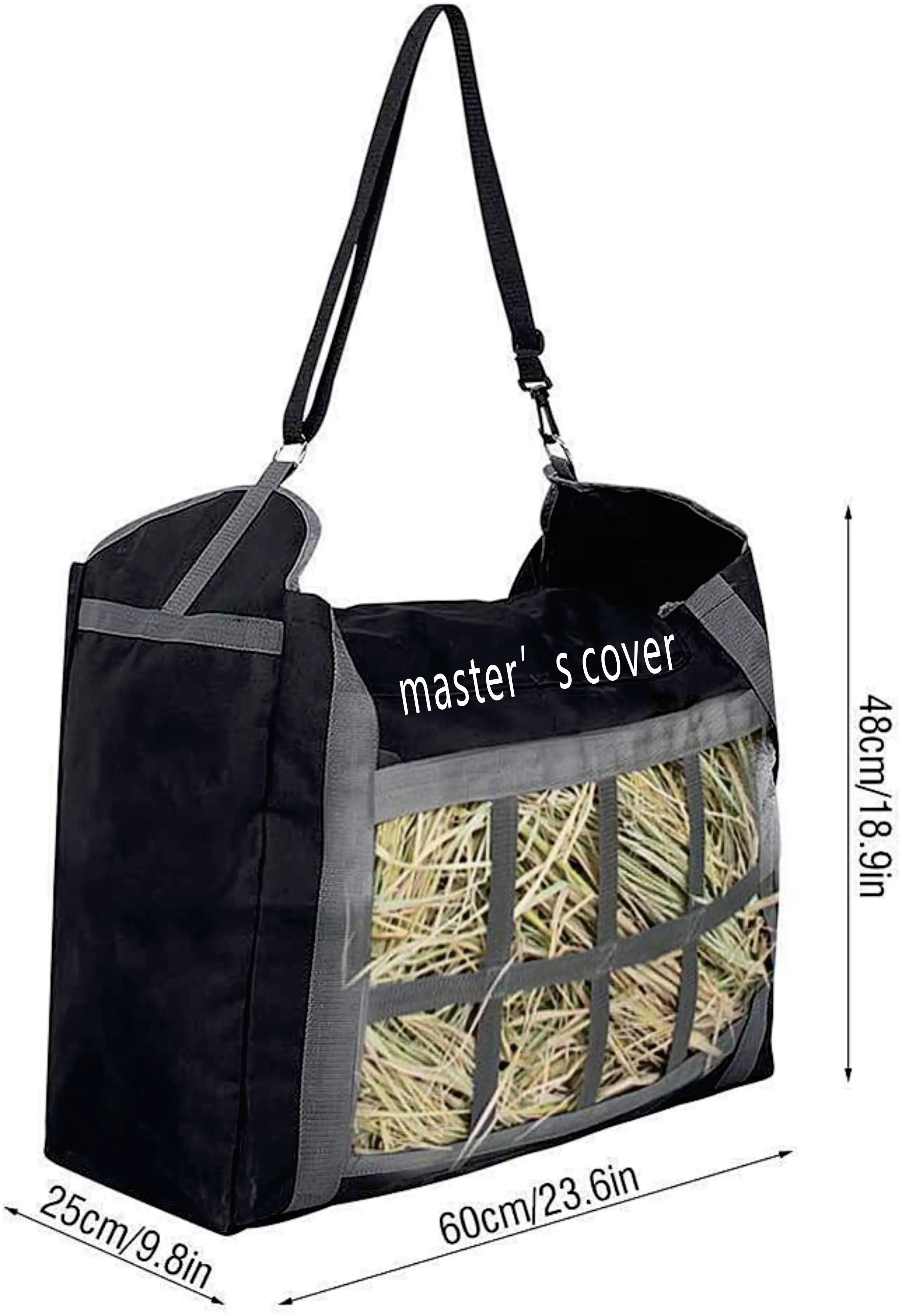 portable large durable light cheap new slow feeder rabbit round carry poly pvc  hay tote bale bags net for horses