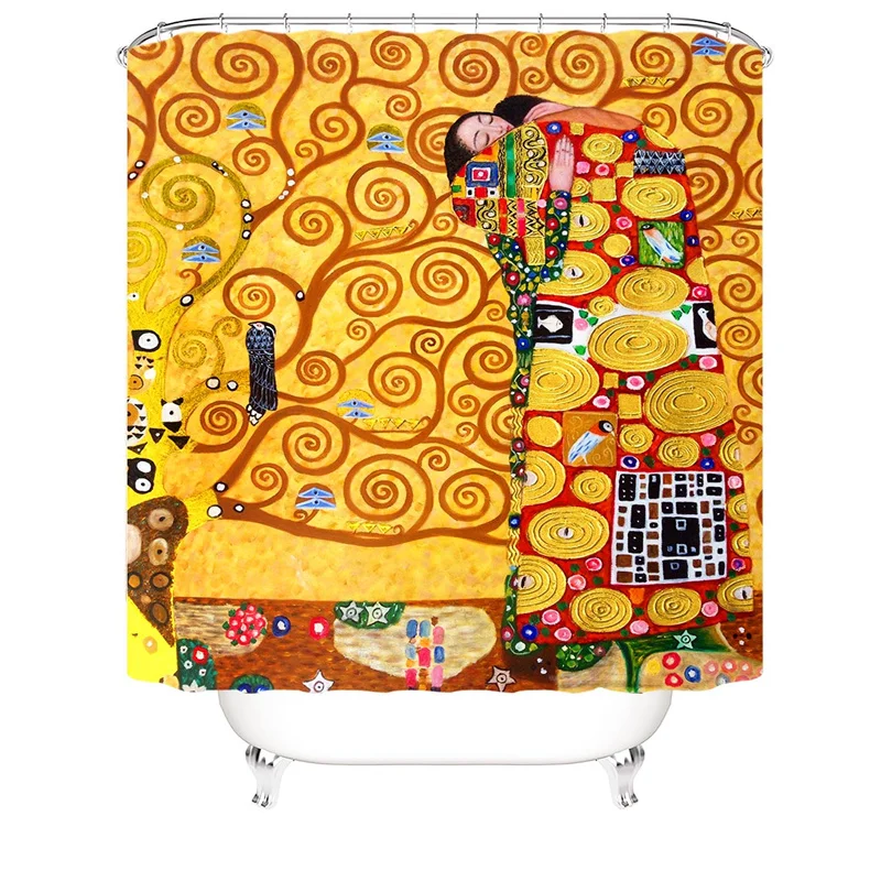 
Amazon Hot Selling 3D Shower Curtain Anti-Dust Mildew Resistant Anti-Bacterial Waterproof Polyester For shower bath 