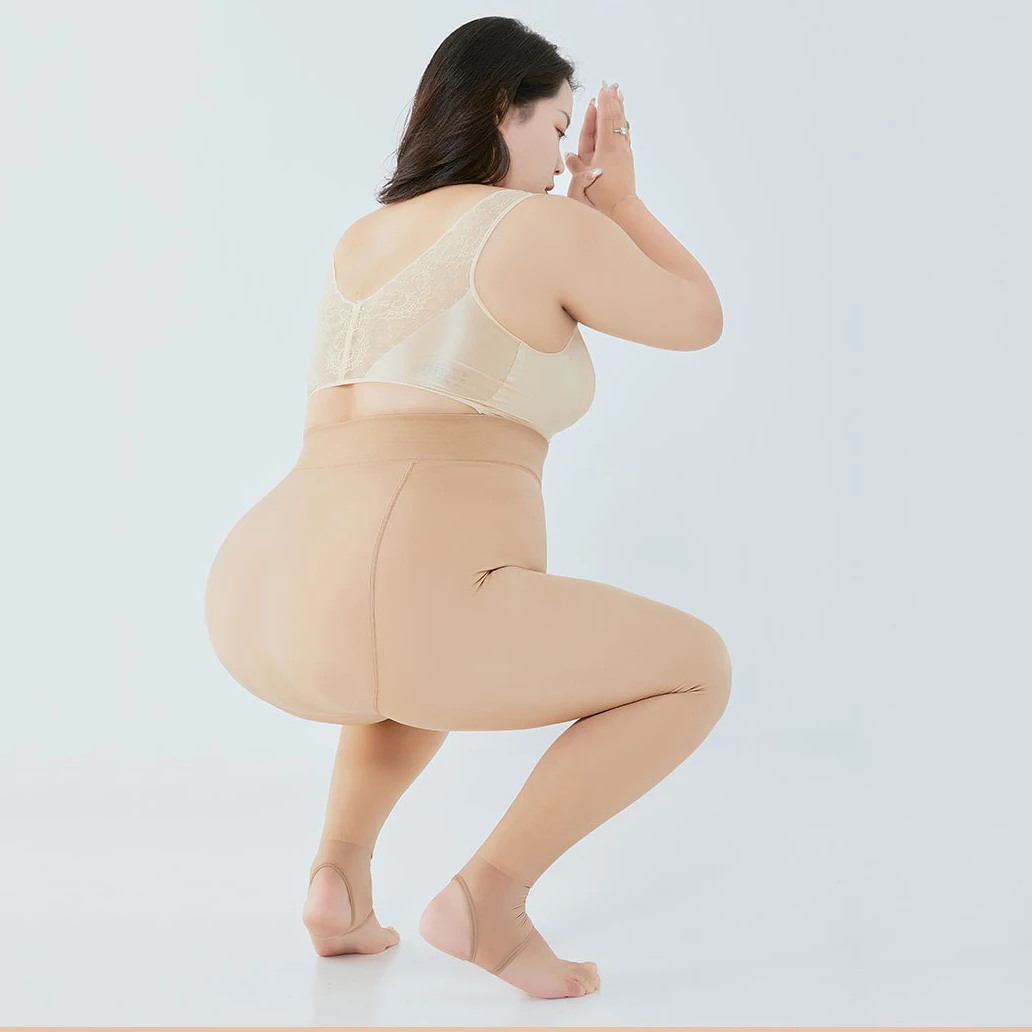 High Quality 200D Thermal Over Size Thick Stocking Legging Fleece Lined Tights for 110kg Women Opaque Warm Winter Skin Pantyhose