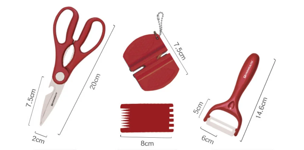 Новый дизайн кухонные ножи с антипригарным покрытием и блестящей ручкой из полипропилена набор кухонных ножей упакованные в подарочную коробку высококачественный