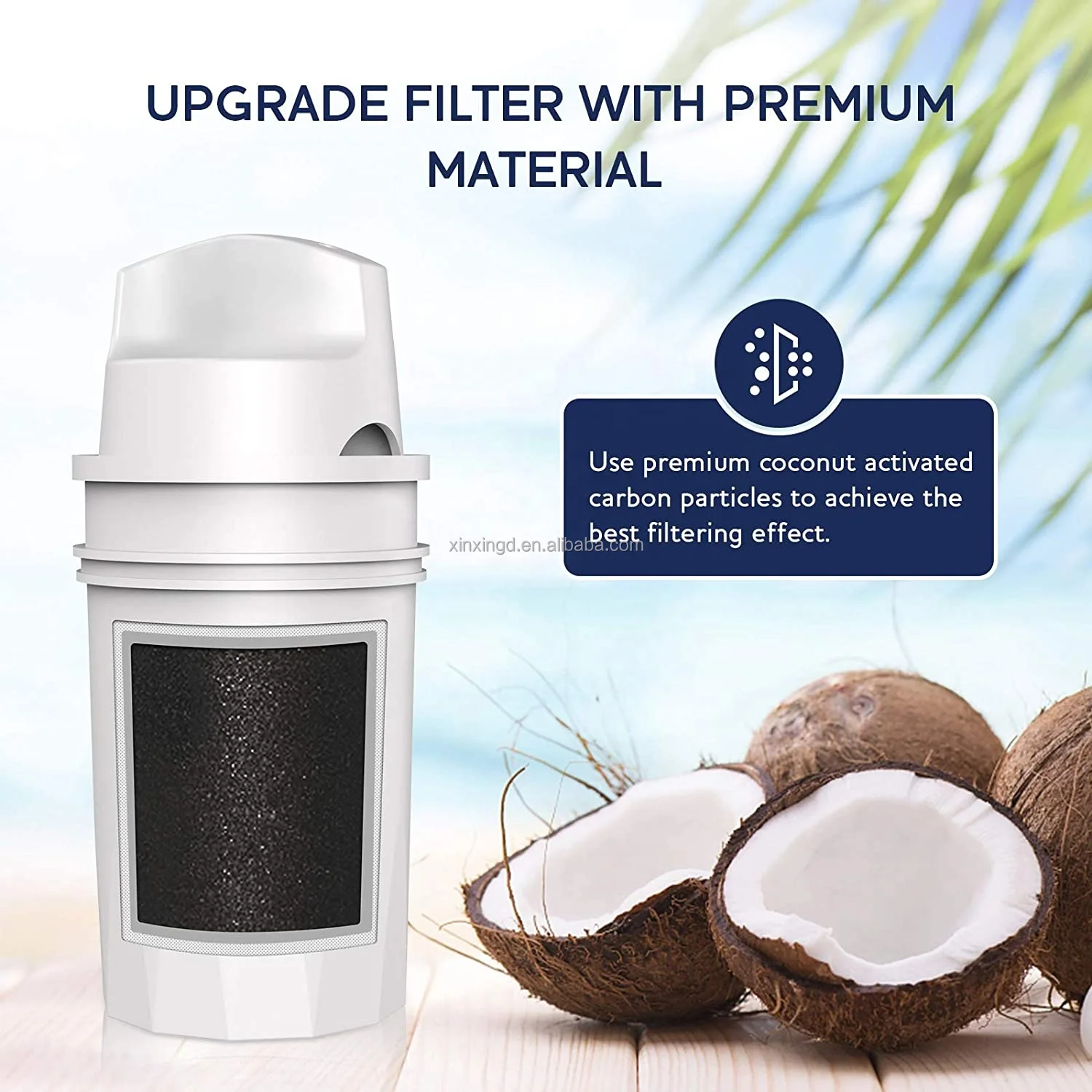 Coconut Shell Activated Carbon Pitcher Water Filter Replacement for Pur CRF950Z,PPT700W,CR-1100C,DS-1800Z