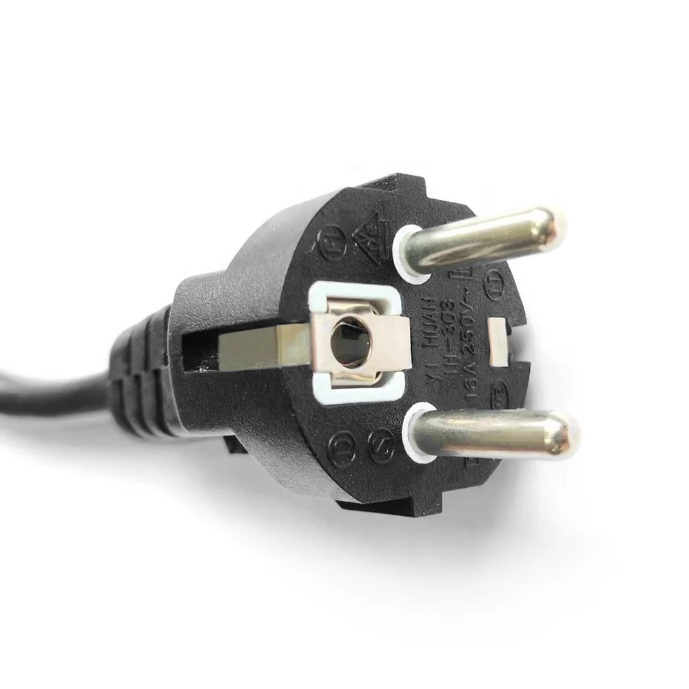 Length customized ac power cord straight plug eu electric plug 3 pin