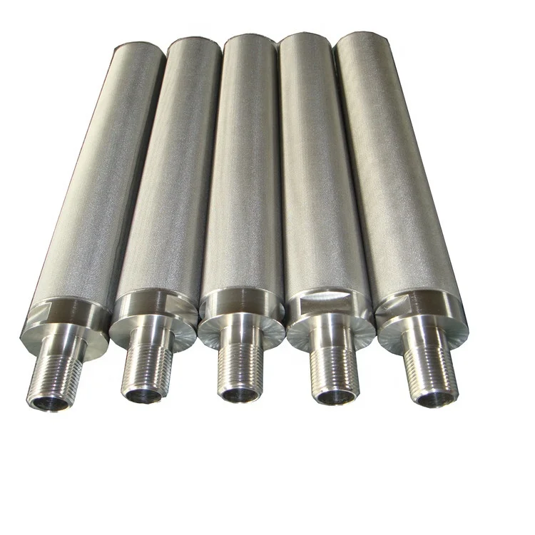 40 micron stainless steel sintered fiber separator industrial air compressor heavy duty dust air metal cartridge filter element