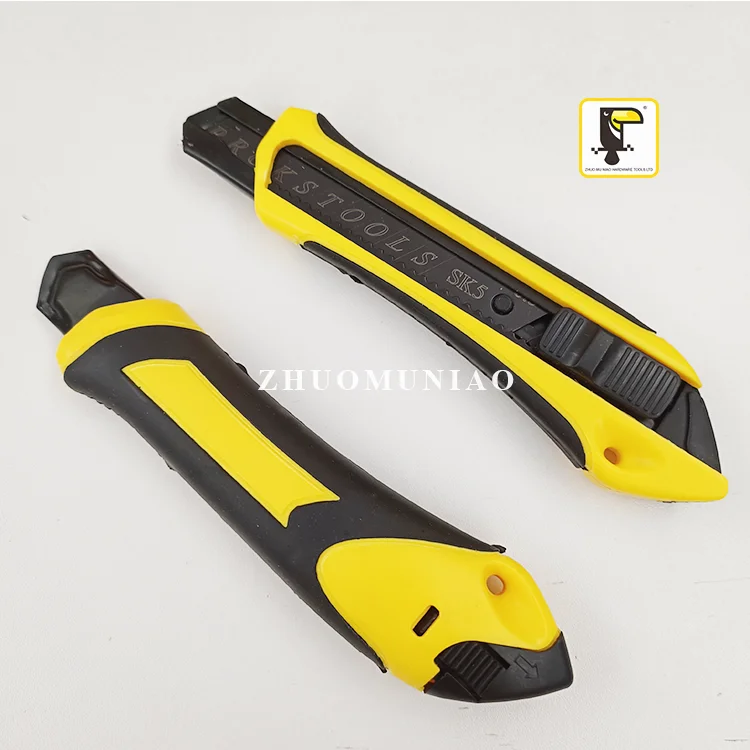 18 mm snap off plastic knife auto locking wallpaper safety retractable cardboard paper cutter