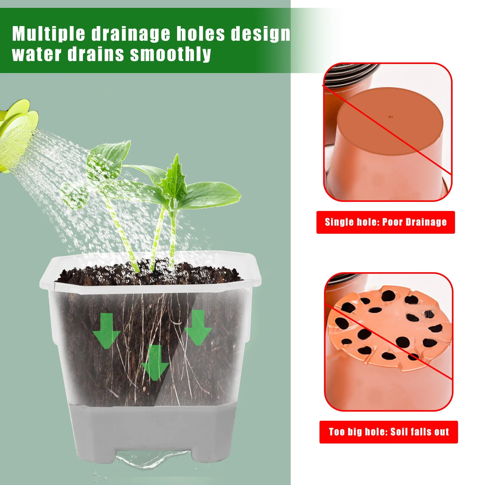 YML Factory Wholesale New Silicone square Transparent Plastic Soft  Nursery Pot Garden Reusable Seed Pot  in Stock