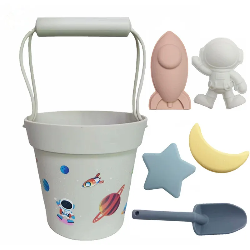 4 colors Outer space silicone kids beach & sand toy set for summer