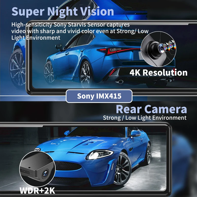 Redtiger T27 170 большой угол 4K + 2 5 K сенсорный экран автомобиля 4k видеорегистратор gps Двойная камера lems