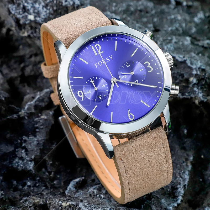Elegant Custom Your Own Brand Minimalist Mutil-function Chronograph Quartz Wrist Watch for Men