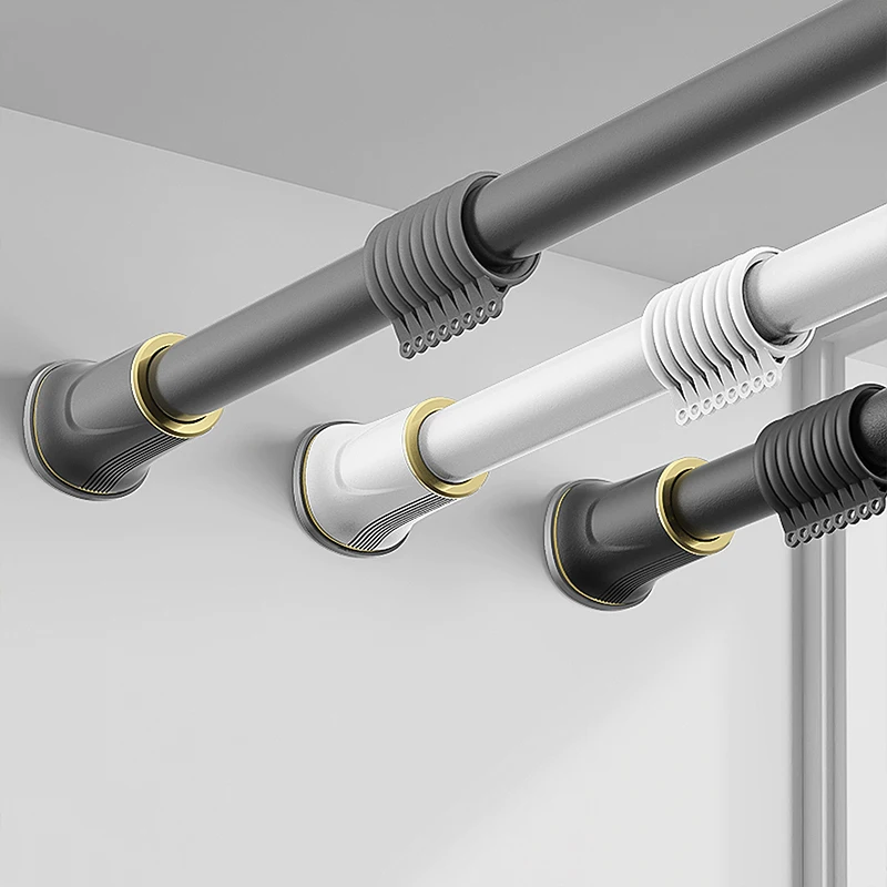 Hot Sale Adjustable Industrial Clothes Rail Drying Hanging Holders for Balcony Shower Curtain Racks for Bathroom