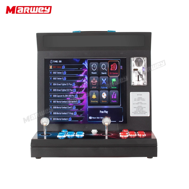 Custom Coin Operated Arcade Games Console Multi Game Classic Retro 3D Version Video Tabletop Small Bartop Game Machine