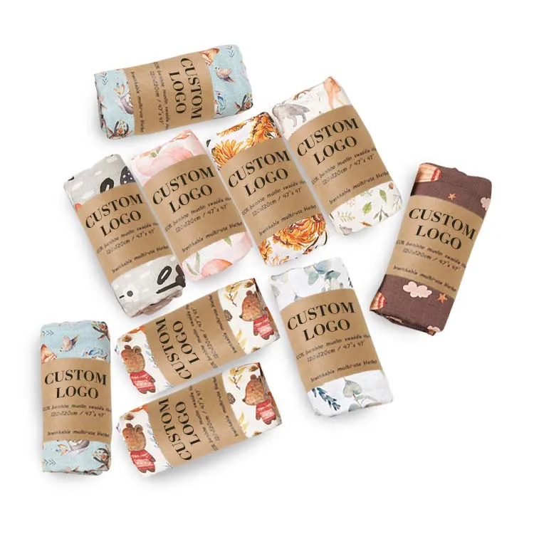 Wholesale price premium quality baby muslin blankets 100% organic cotton baby muslin swaddle blankets custom logo 2024