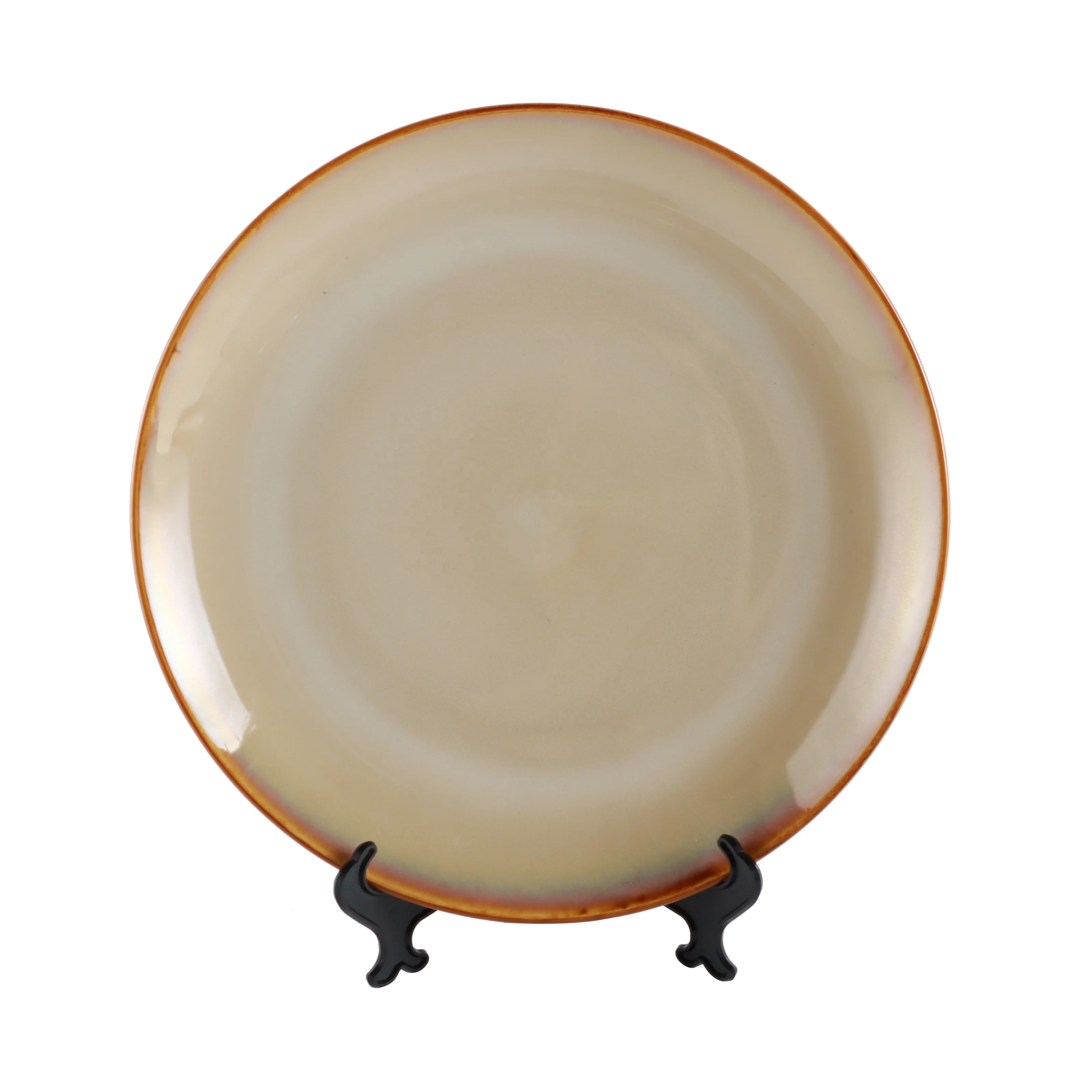 LZ Bangkok Brown Honey Ingot Bowl New Bone China Kiln Variant Salad and Soup Plate for Hotel and Home Use for Parties