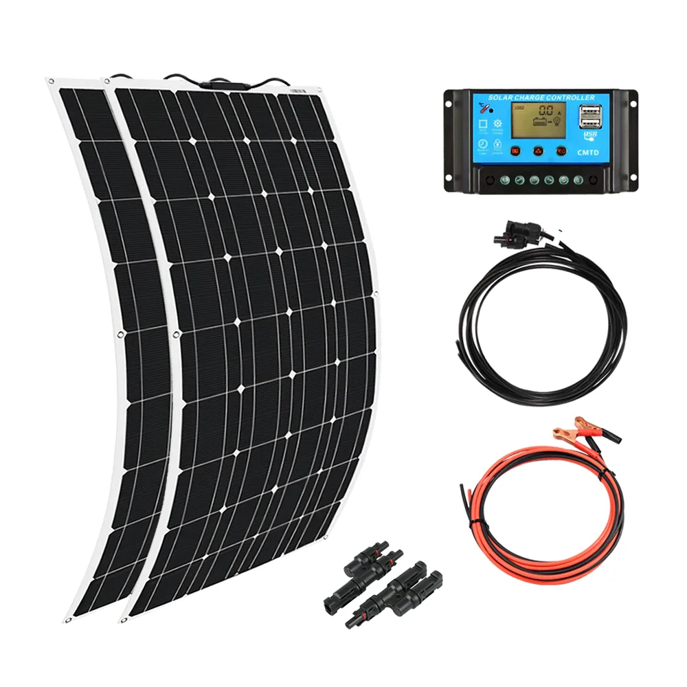 Solar Energy System Set Kit Power Cell Mono Strips Manufacturer Sunpower 100W 200W 300w Etfe Flexible Solar Panel For Boat