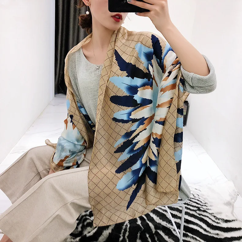 
Factory Manufacture Fashion Design Printed Custom Elegant lady Matte Satin Scarf 